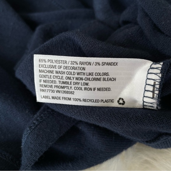 Liz Lange Maternity Navy Blue Crochet Lace Front Long Tank Dress Sleeveless XL - Picture 8 of 10